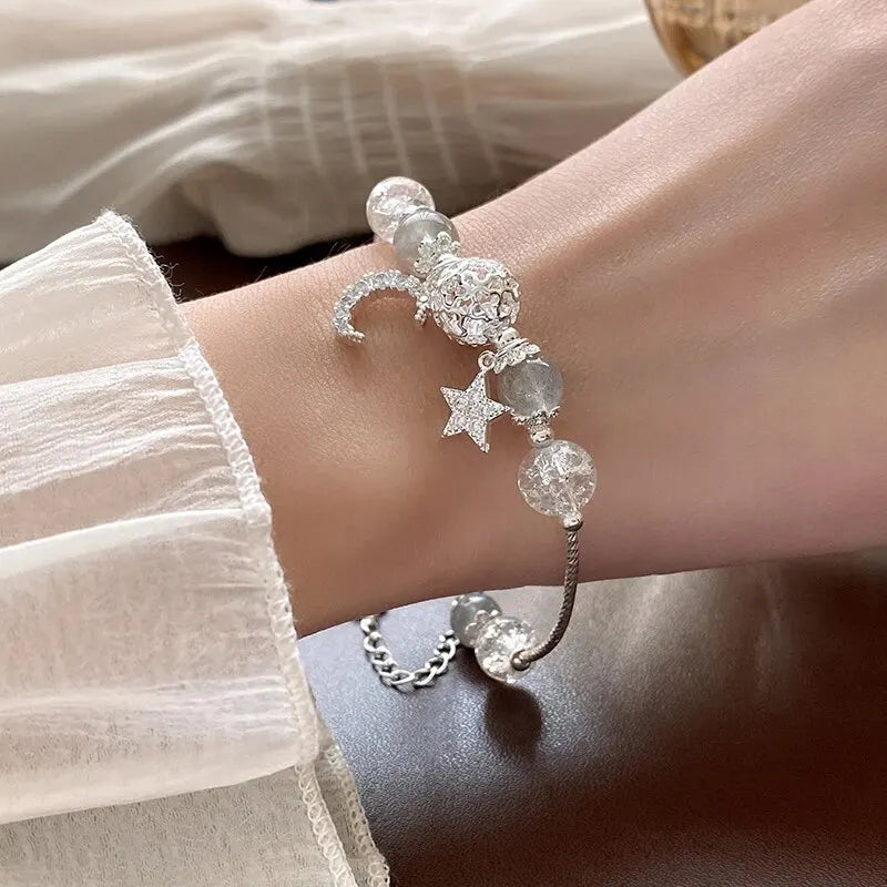 Handcrafted Zircon Crystal Bracelet by Tinkers for Women's Celestial Balance