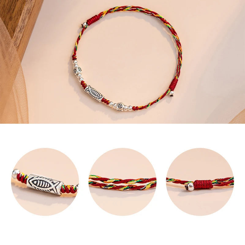 Tinkers Chinese Style Lucky Koi Fish Adjustable Braided Bracelet - Uncategorized