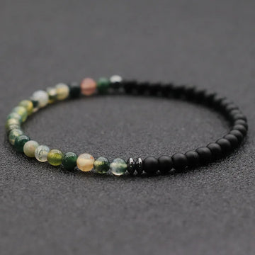 Tinkers Unisex 4mm Beads Bracelet Meditation Yoga Map Volcanic Stone - Apparel & Accessories > Jewelry > Bracelets