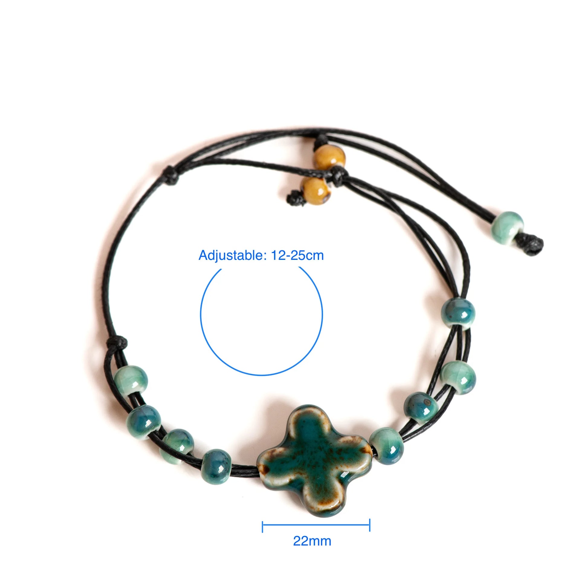 Tinkers Tinkers Ceramic Floral Charm Bracelet Exclusive Boho Style -