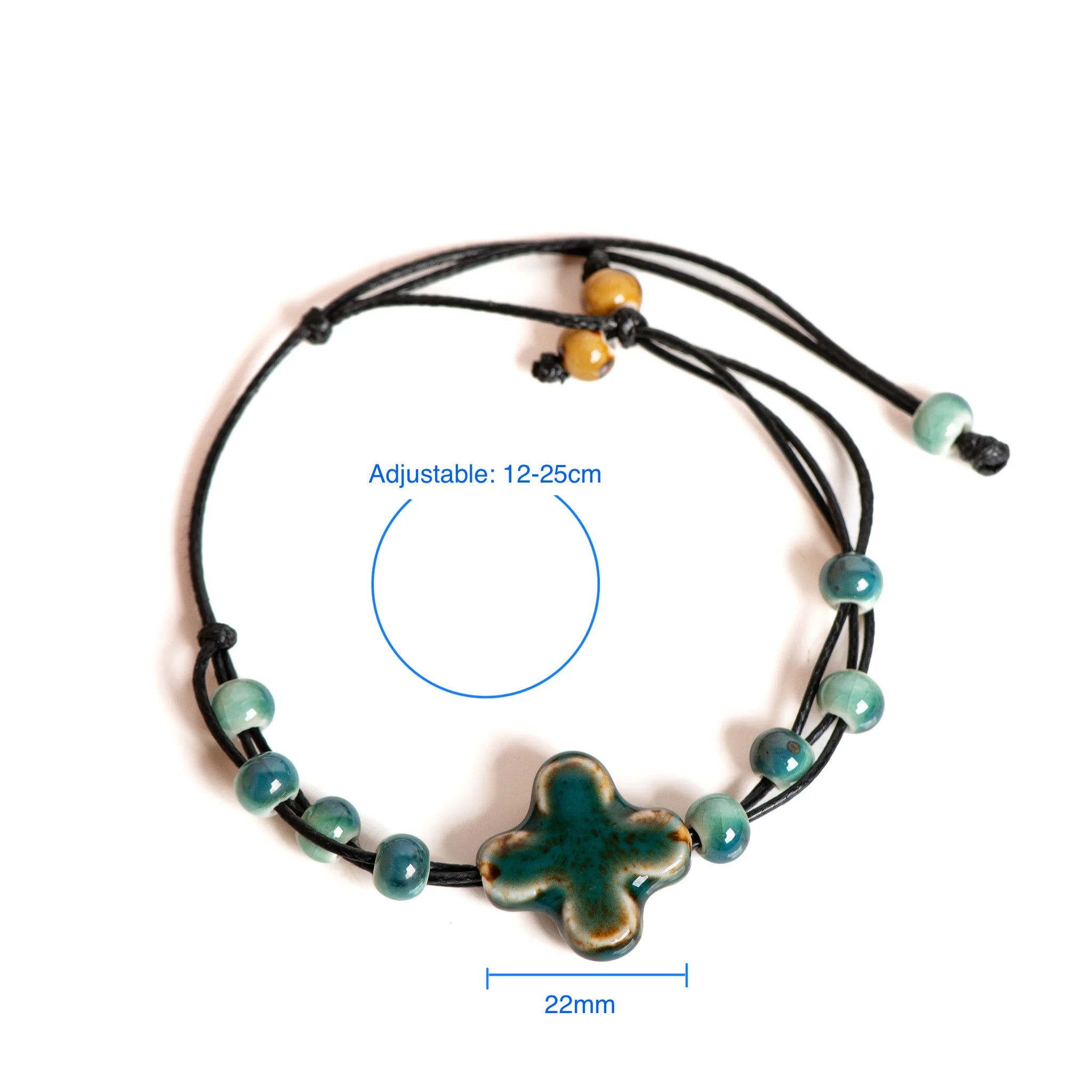 Tinkers Tinkers Ceramic Floral Charm Bracelet Exclusive Boho Style -