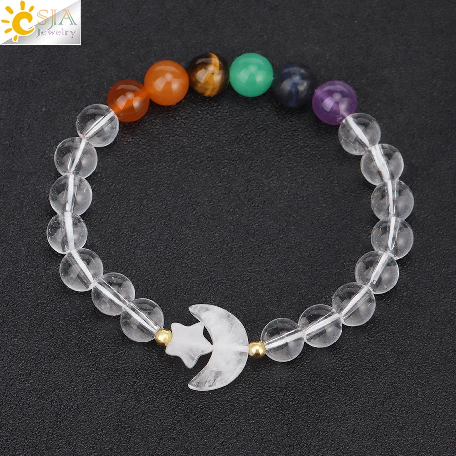 Handcrafted Natural Tiger Eye 7 Chakra Bracelet for Women by Tinkers - Healing Energy and Balance