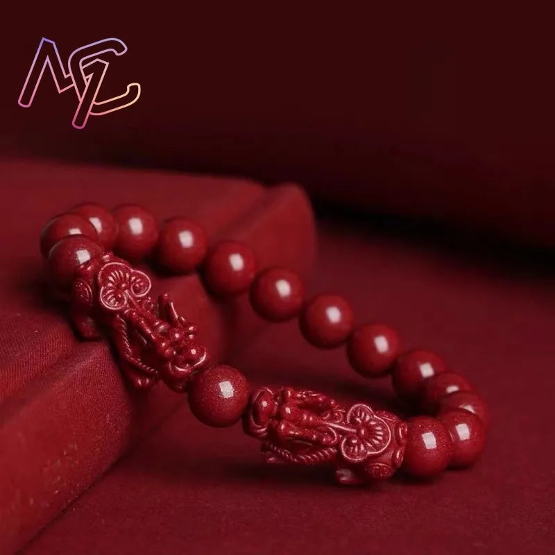 Tinkers Women's Red Cinnabar Pixiu Bead Bracelet Healing Jewelry - Uncategorized