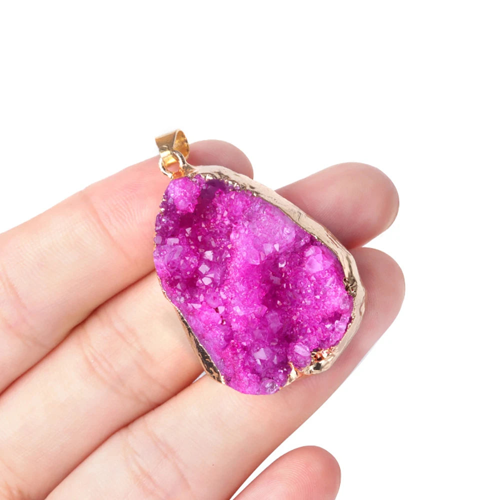 Agate Geode Pendant Protection Healing Handmade Unisex