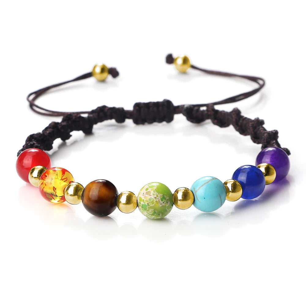 7 Chakra Gemstone Bracelet For Balance Unisex By Tinkers