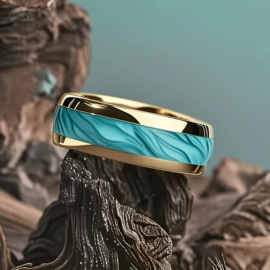 Natural Handcrafted Turquoise Ring for Men by Tinkers – Protection Healing