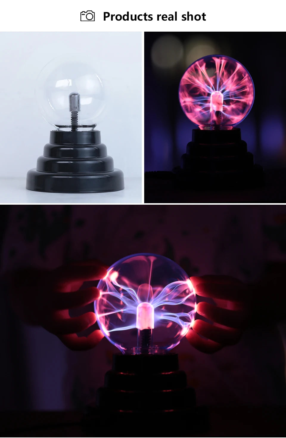 Magic Crystal Plasma Ball Lamp 3 Inch LED Night Light Kid Birthday Christmas Gift Lighting Bedroom Decor Novelty Lamp
