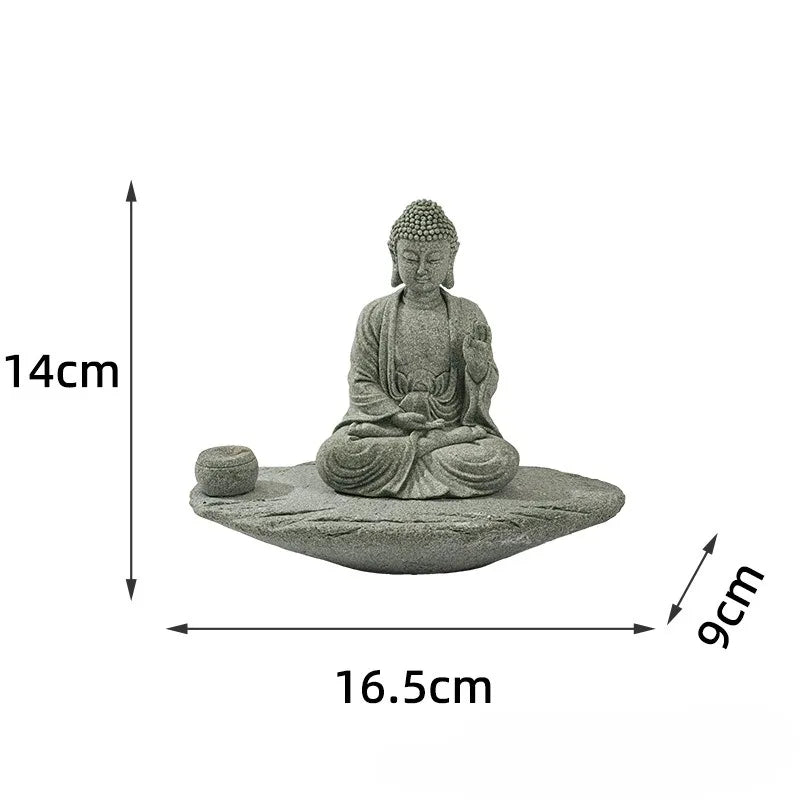 Tinkers Meditating Buddha Statue Zen Decor Incense Holder Home Desk -