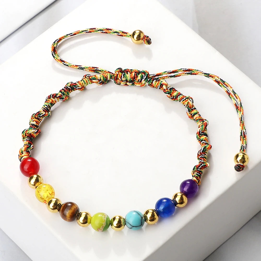 7 Chakra Gemstone Bracelet For Balance Unisex By Tinkers