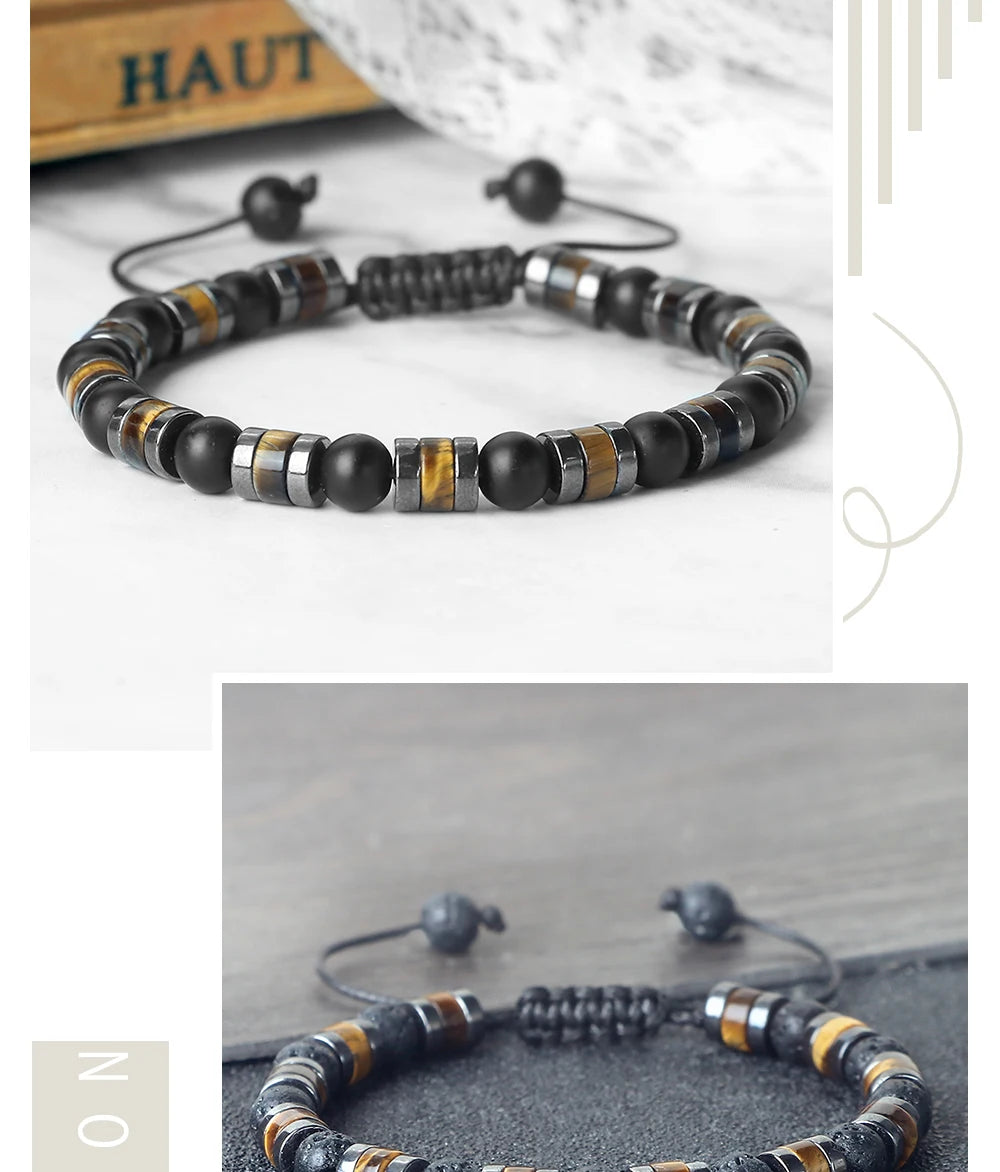 Tinkers Lava Stone Deluxe Bracelet 6mm For Yoga Hematite Tiger Eye -