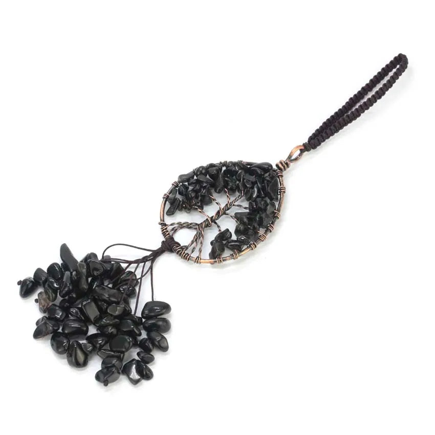Natural Chakra Crystal Pendant – Tree of Life Gemstone Charm