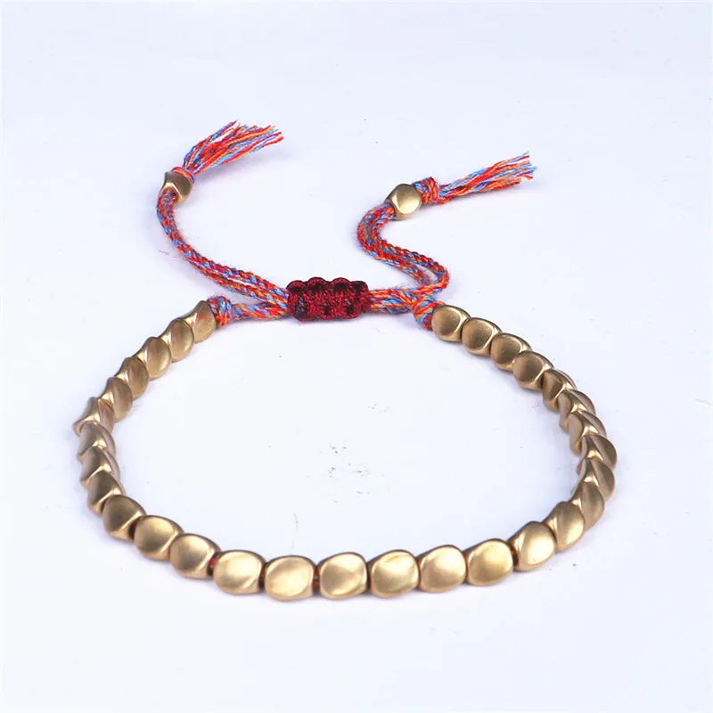 Tinkers FREE TODAY Handmade Tibetan Copper Bead Bracelet Buddhist Rope Amulet - Apparel & Accessories > Jewelry > Bracelets