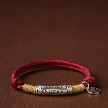 Hand Woven Adjustable Unisex Mantra Bracelet Tibetan Style