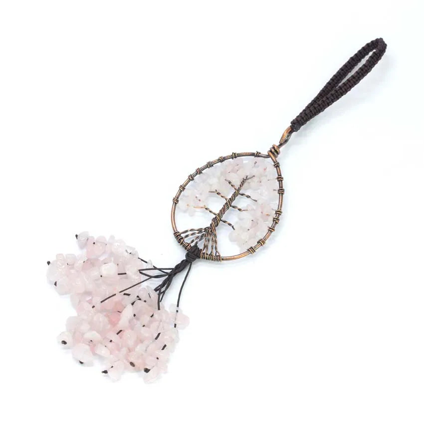 Natural Chakra Crystal Pendant – Tree of Life Gemstone Charm