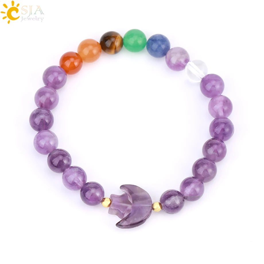 Handcrafted Natural Tiger Eye 7 Chakra Bracelet for Women by Tinkers - Healing Energy and Balance