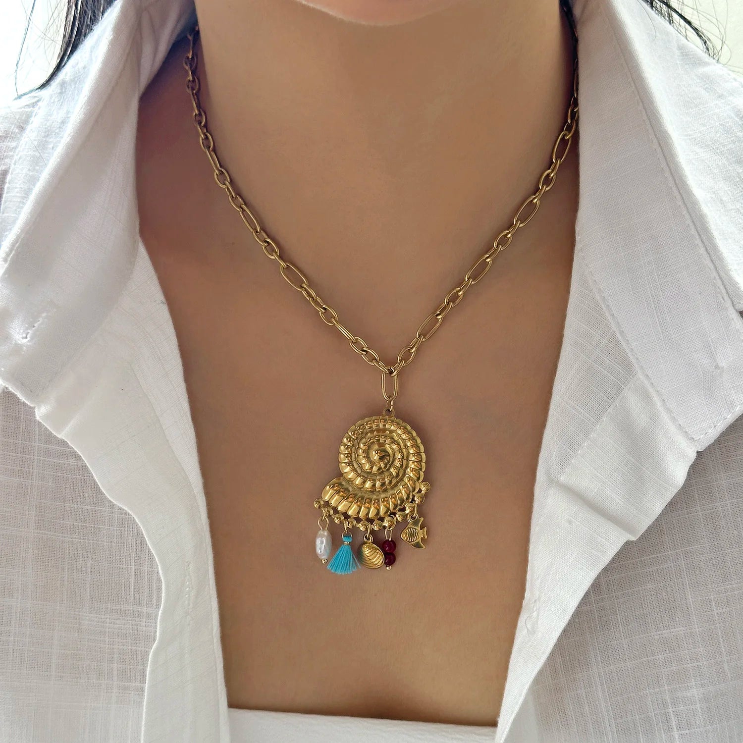 Serene Handcrafted Starfish Pendant Necklace by Tinkers for Women