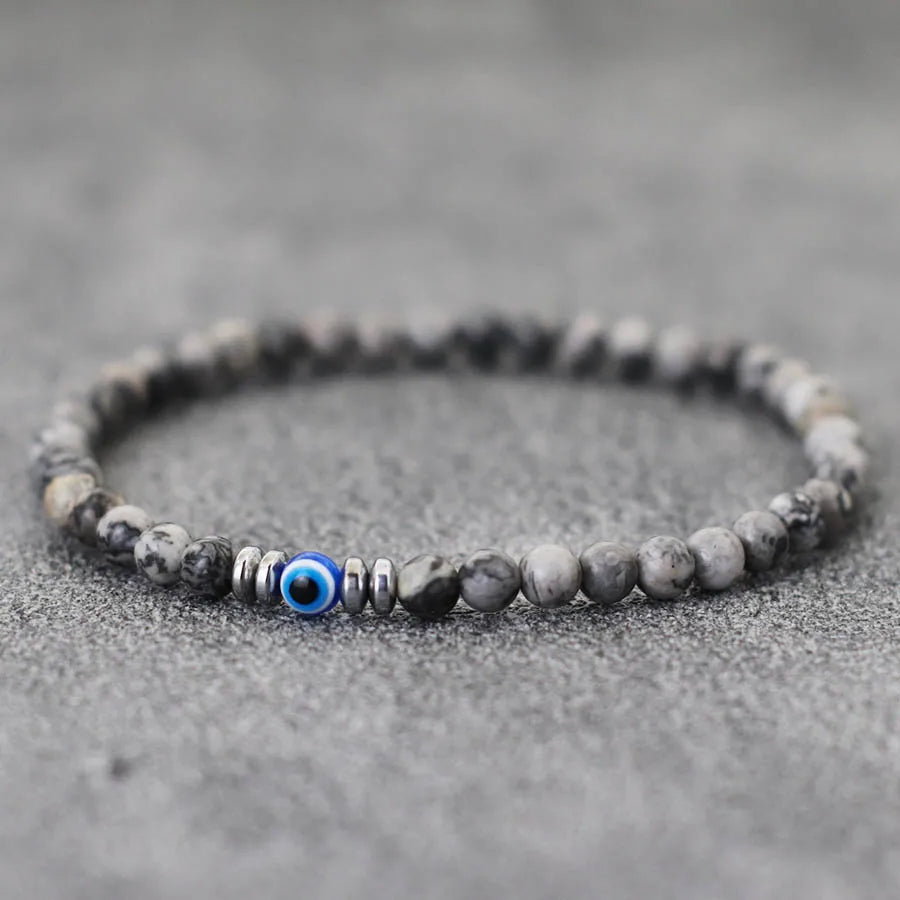 Tinkers Evil Eye Beaded Bracelet For Men With Tiger Eye Beads - Apparel & Accessories > Jewelry > Bracelets