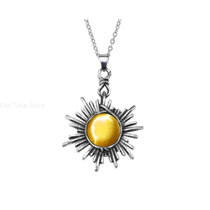 Moonstone Crescent Necklace Vintage Boho Jewelry For Women