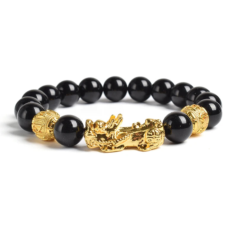 Tinkers Pi Xiu Tiger Eye Beads Bracelet Feng Shui Pixiu Good Luck -