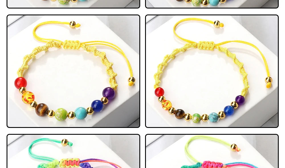 7 Chakra Gemstone Bracelet For Balance Unisex By Tinkers