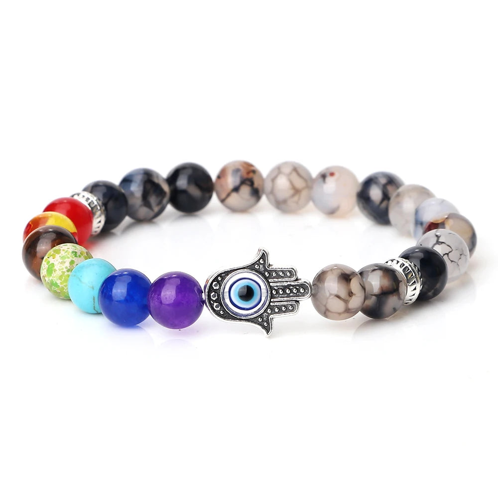 Handcrafted Natural 7 Chakra Tiger Eye Bracelet for Men by Tinkers