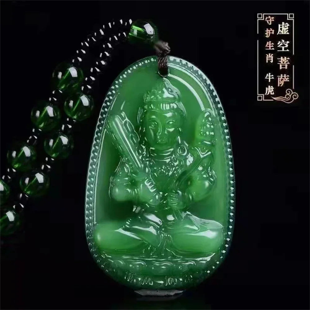 Jade Guanyin Anhänger Halskette Schutz Heilung Handarbeit