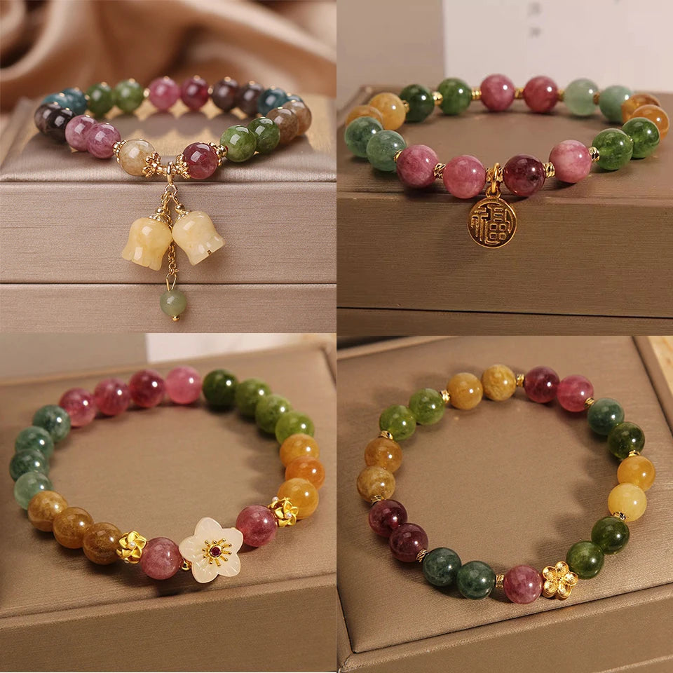 Tinkers Natural Stone Bracelet Lily of the Valley Pendant - Apparel & Accessories > Jewelry > Bracelets