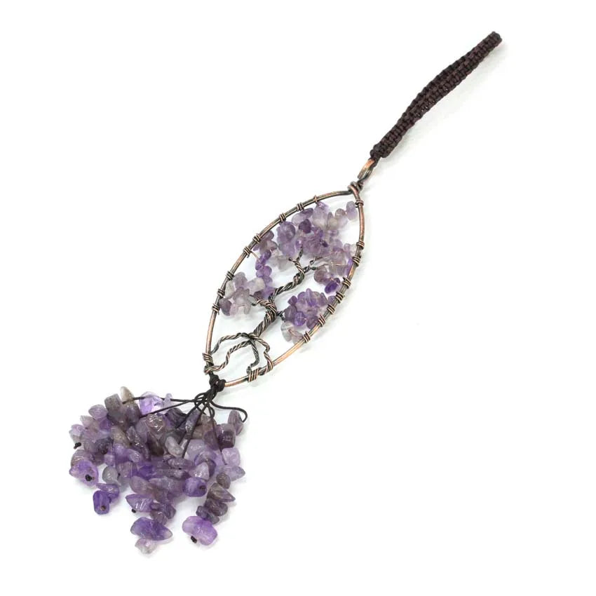 Natural Chakra Crystal Pendant – Tree of Life Gemstone Charm
