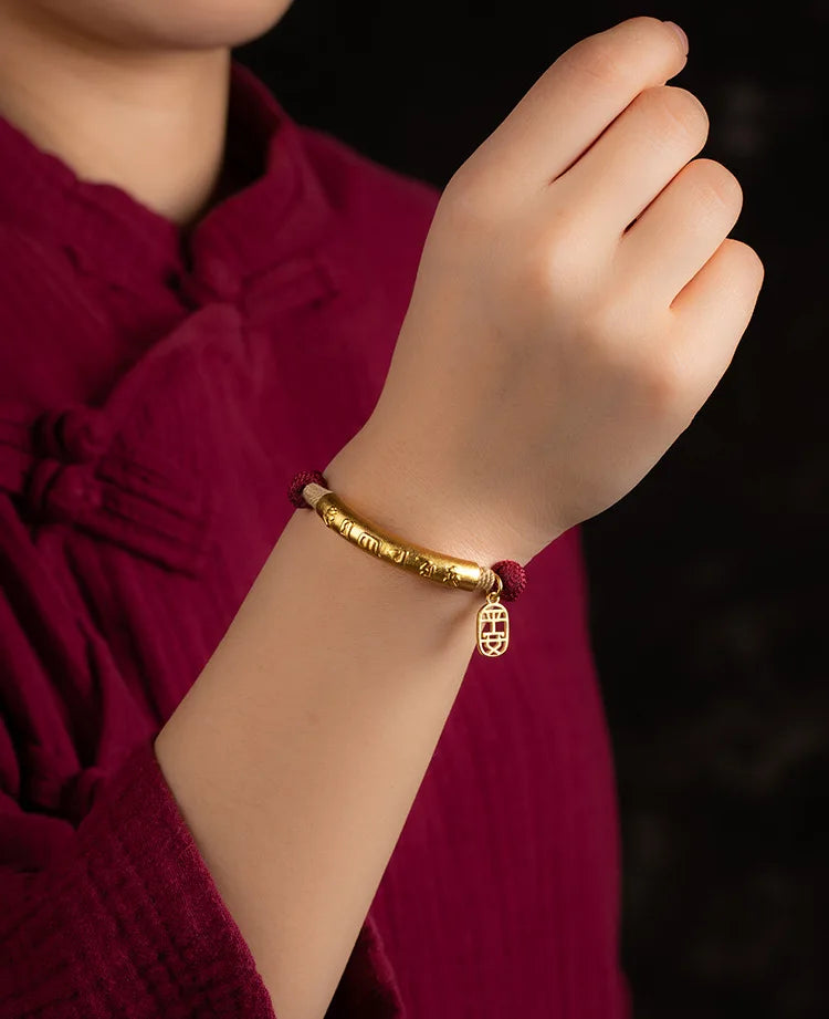 Hand Woven Adjustable Unisex Mantra Bracelet Tibetan Style