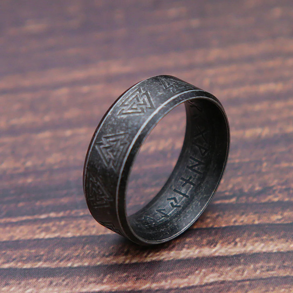 Tinkers Retro Viking Rune Ring Unisex 316L Stainless Steel Odin - Apparel & Accessories > Jewelry > Rings