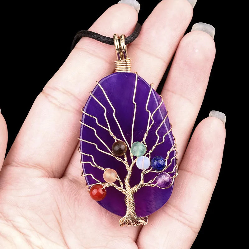 Agate Pendant Necklace By Tinkers Handcrafted Natural Stone Balance For Women