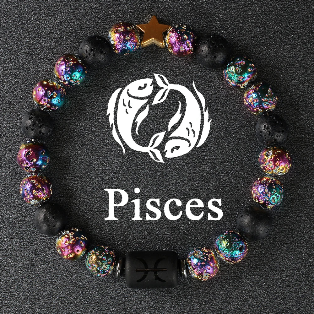 Natural Stone Zodiac Protection Bracelet For Men and Women