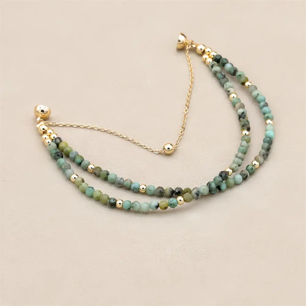 Tinkers Double Layer African Jasper Beads Bracelet Magnetic Strand - Apparel & Accessories > Jewelry > Bracelets