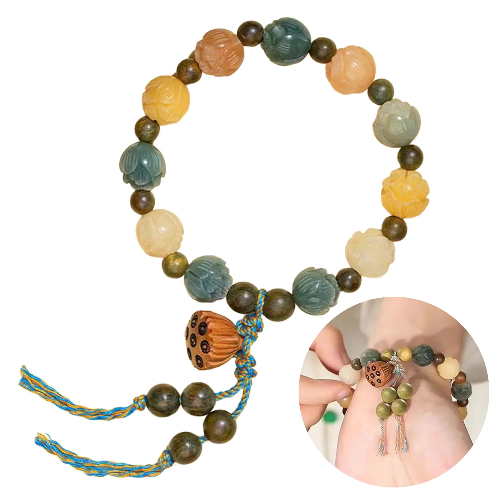 Elegant Handcrafted Lotus Bracelet for Good Luck by Tinkers