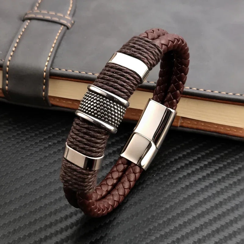 Tinkers Tinkers Vintage Multilayer Brown Leather Bracelet Elite - Apparel & Accessories > Jewelry > Bracelets