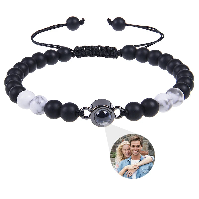 Schwarzes mattes Tigerauge-Fotoarmband von Tinkers Energy