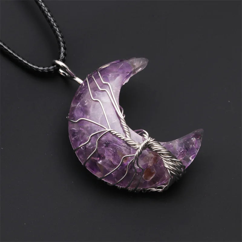 Natural Handcrafted Amethyst Reiki Healing Pendant by Tinkers