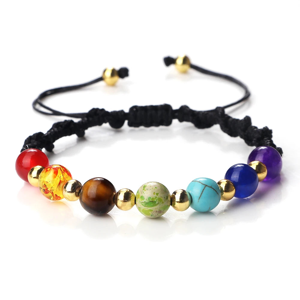 7 Chakra Gemstone Bracelet For Balance Unisex By Tinkers