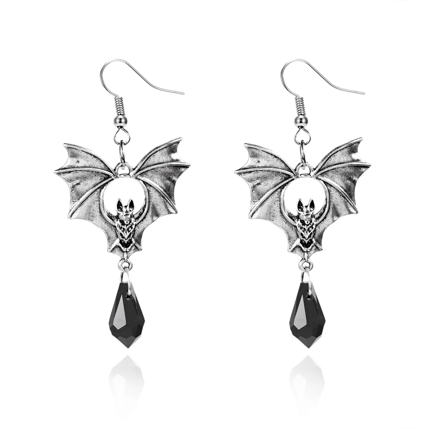 Vampire Bat Red Crystal Earrings By Tinkers Aura Energy