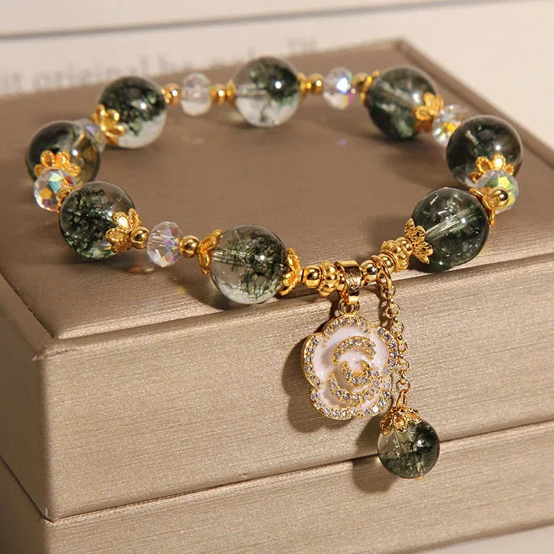 Handcrafted Healing Green Crystal Bracelet for Women by Tinkers