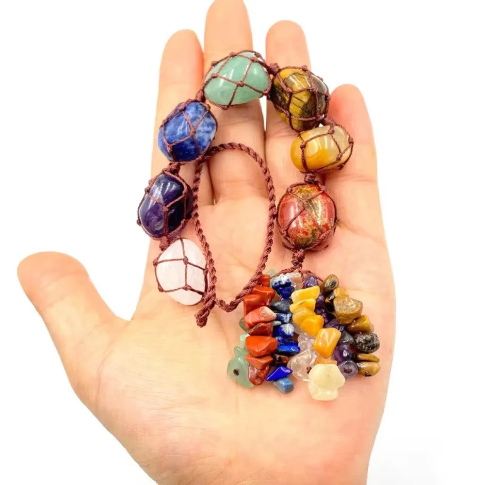 7 Chakras Crystal Hanging Ornament Car Pendant Handmade