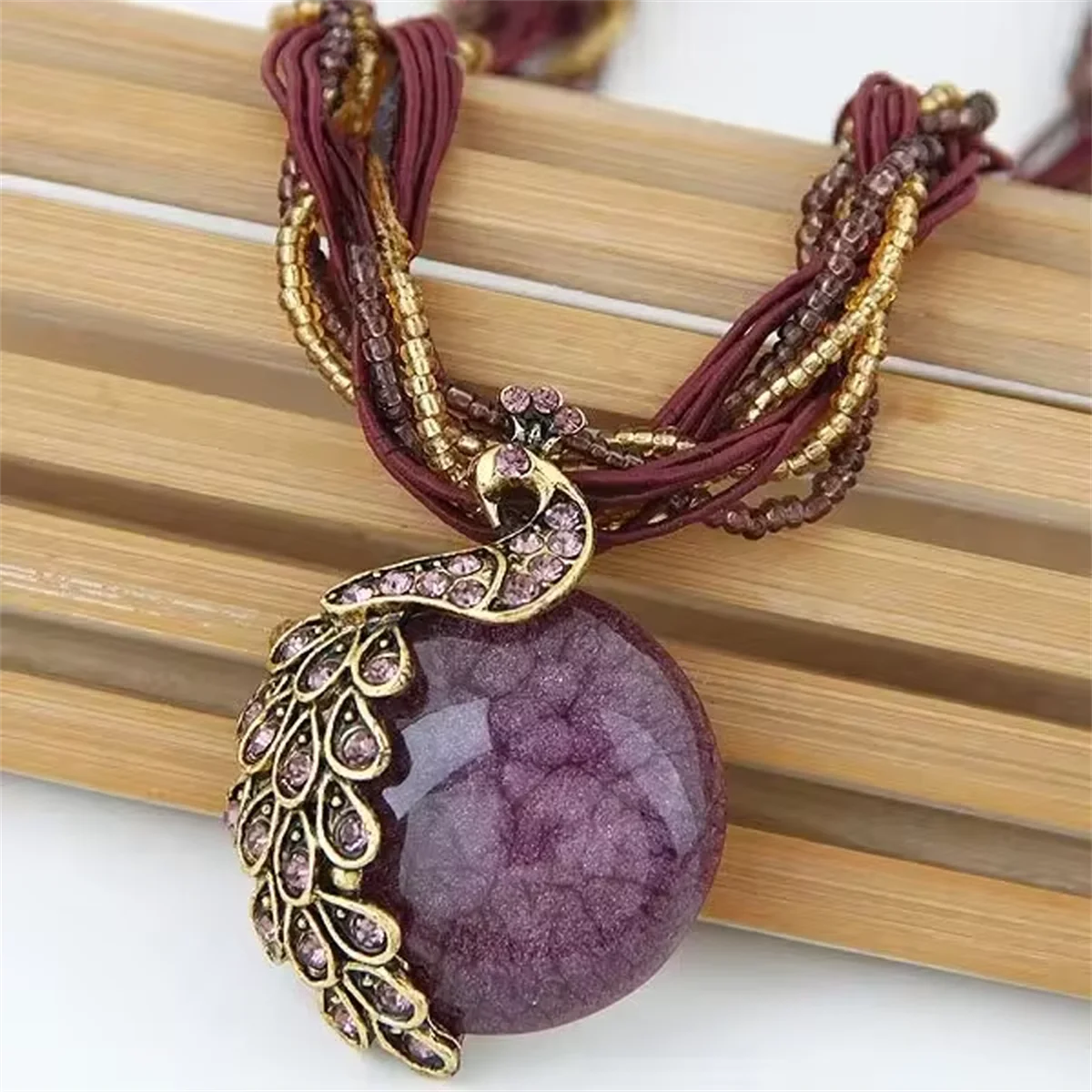 Peacock Tassel Necklace By Tinkers - Aura Balance