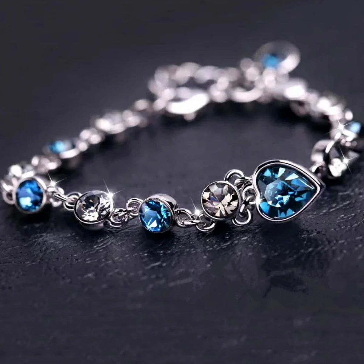 Elegant Handcrafted Blue Crystal Bracelet by Tinkers for Women's Luck