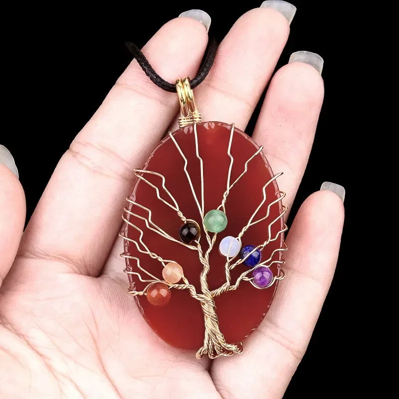Agate Pendant Necklace By Tinkers Handcrafted Natural Stone Balance For Women