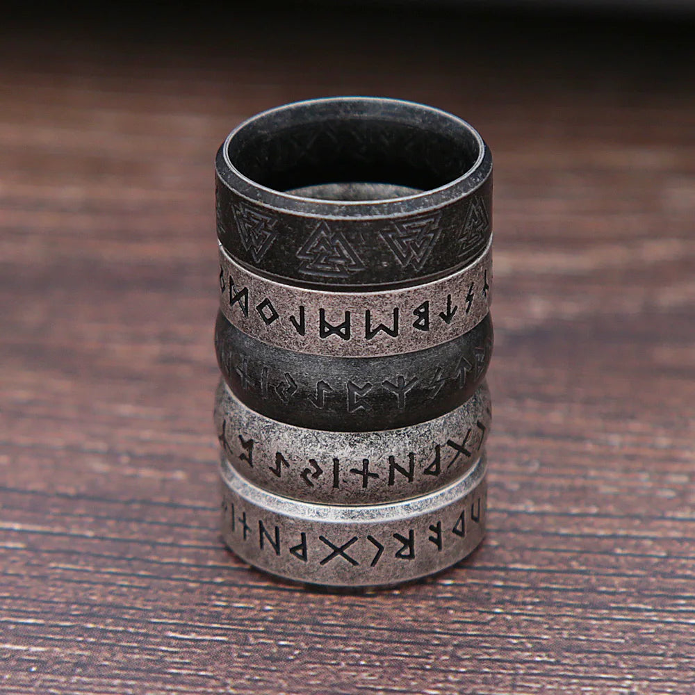 Tinkers Retro Viking Rune Ring Unisex 316L Stainless Steel Odin - Apparel & Accessories > Jewelry > Rings