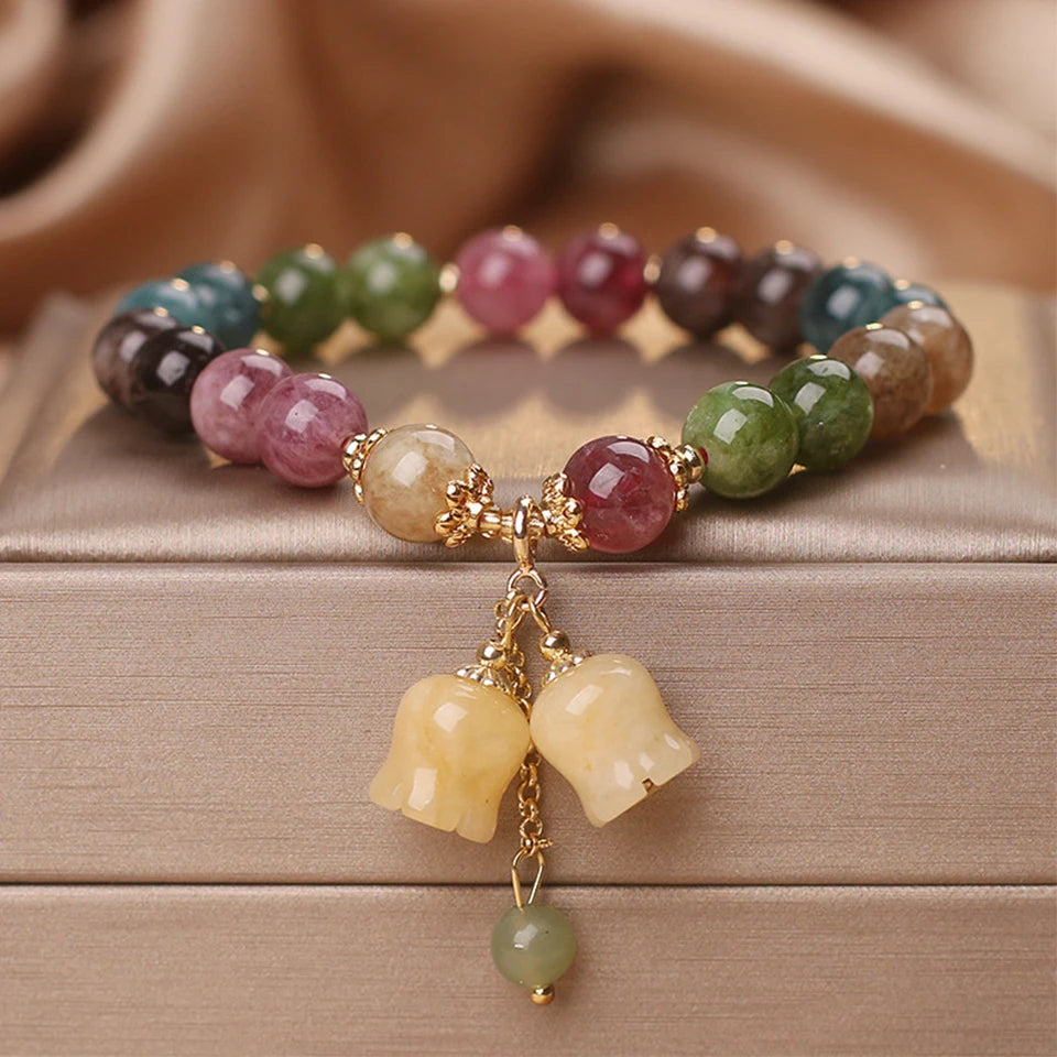 Tinkers Natural Stone Bracelet Lily of the Valley Pendant - Apparel & Accessories > Jewelry > Bracelets