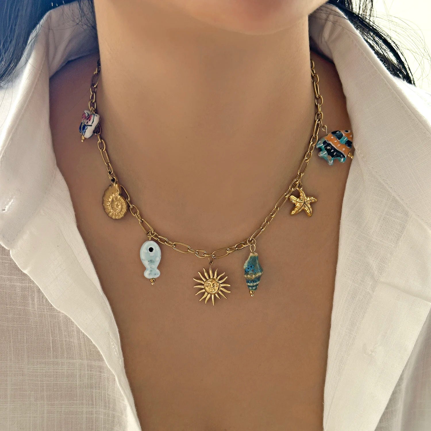 Serene Handcrafted Starfish Pendant Necklace by Tinkers for Women