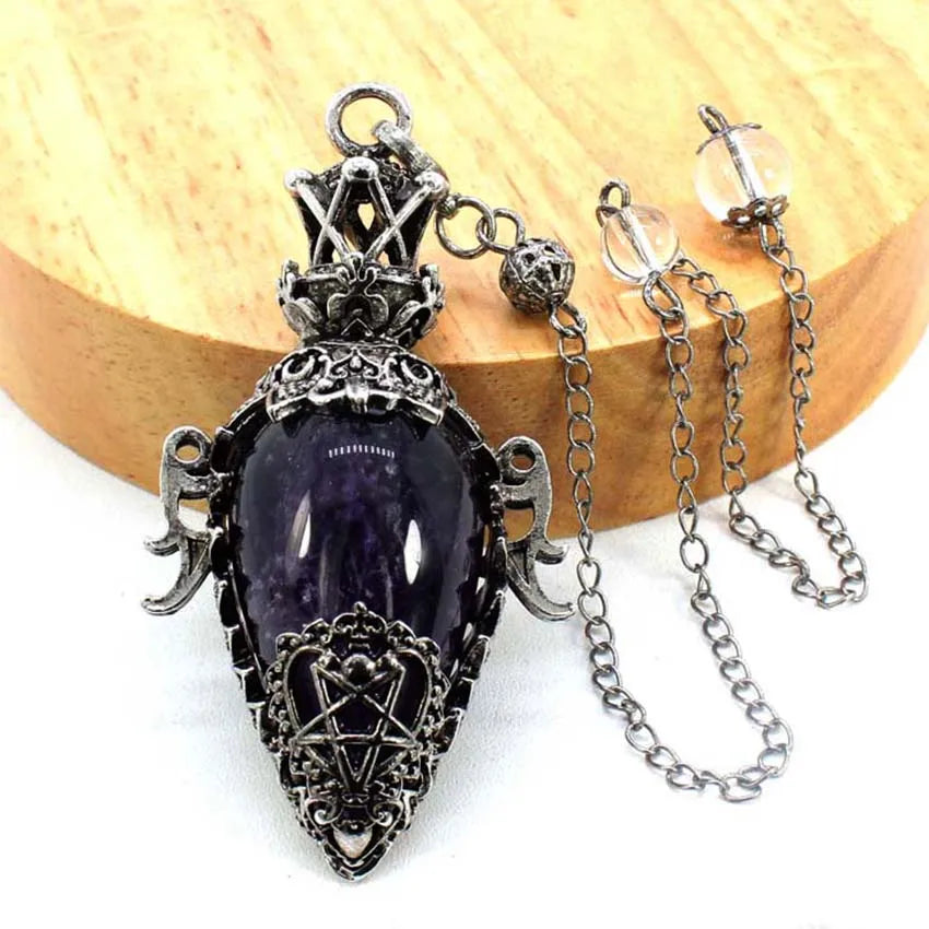 Natural Amethyst Quartz Pendulum Healing Gift For Women