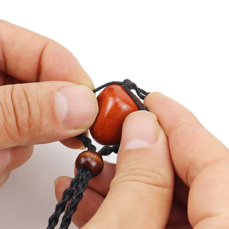 Obsidian Pendant Necklace Protection Grounding Boho Unisex