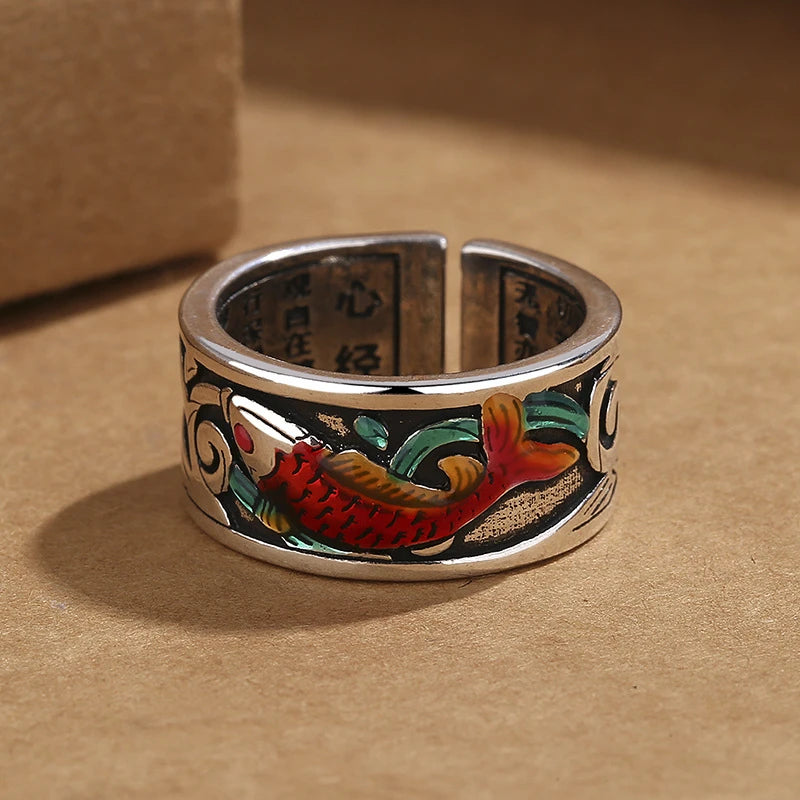 Enamel Carp Adjustable Ring by Tinkers Spiritual Energy